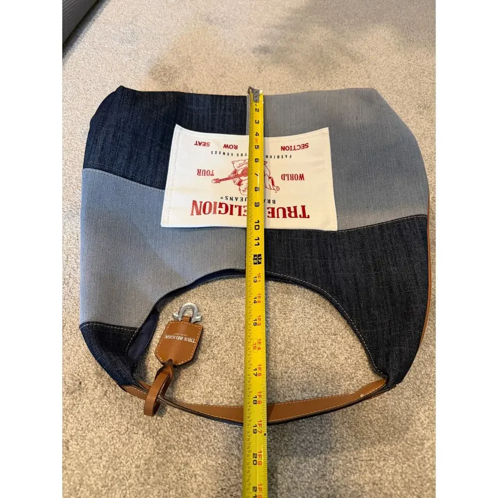 True Religion Large Patchwork Denim Hobo Bag | Buddha Boho Style